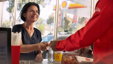 woman at shell shop